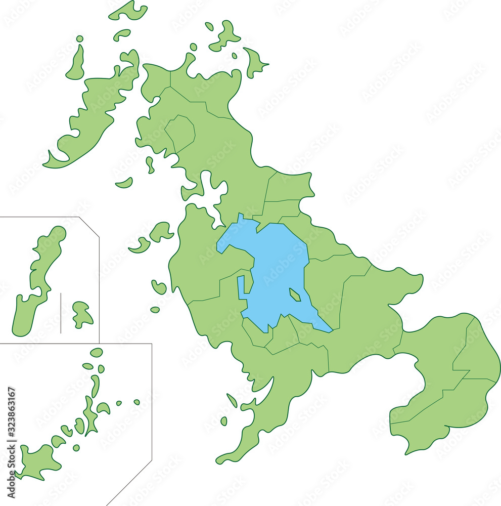 長崎県の地図_市町村ごとに色を変えられます