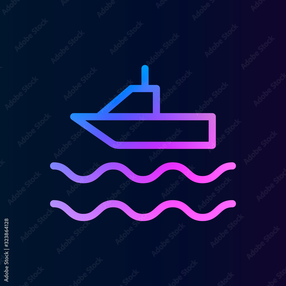 Boat, sea nolan icon. Simple thin line, outline vector of watericons for ui and ux, website or mobile application Boat, sea nolan icon. Simple thin line, outline vector of watericons for ui and ux, website or mobile application