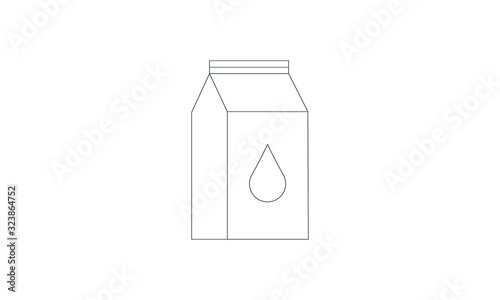Milk packet icon for dairy products and packaging