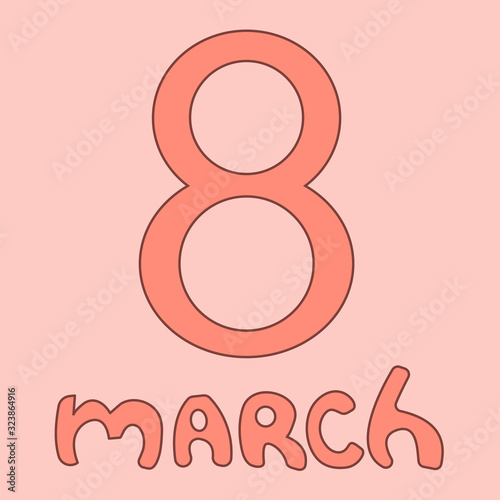 women's day design. 8 march. white background isolated vector illustration