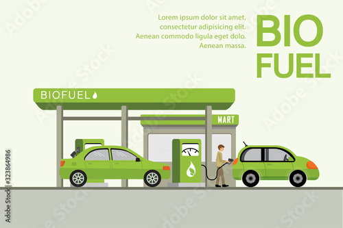 Biofuel petrol refill station. Green energy. Alternative power. © blindturtle