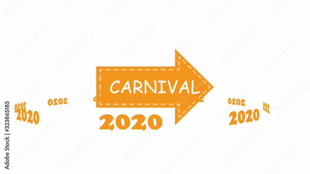 Happy New Year 2020 Brazilian Carnival with flashing lights on a white background Happy New Year 2020 Brazilian Carnival with flashing lights on a white background
