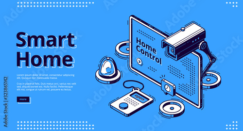 Smart home isometric web banner