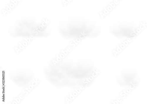 Realistic white cloud vectors isolated on opacity white background, Fluffy cubes like white cotton wool ep23