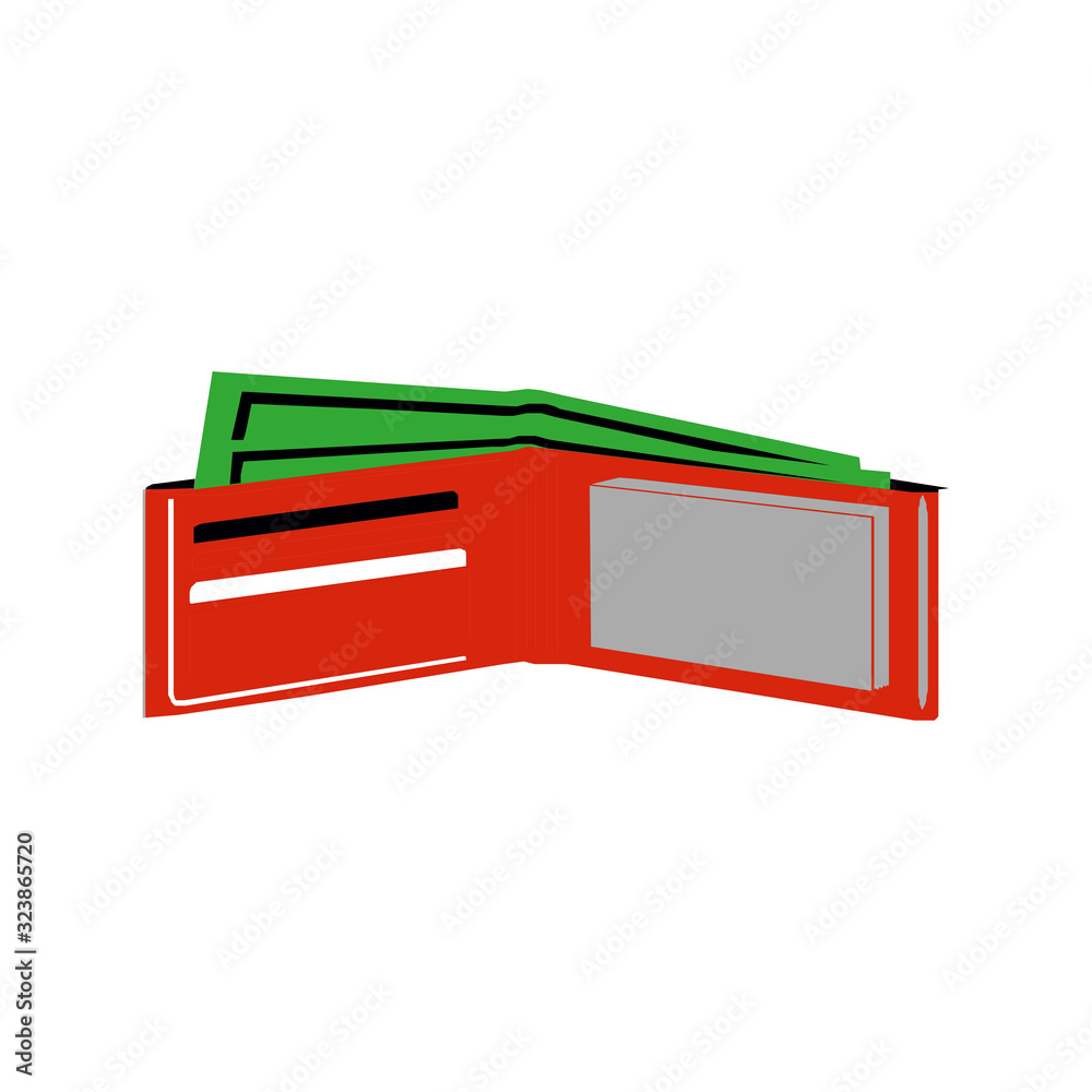 Red money wallet icon. Isometric of red money wallet vector icon for web design isolated on white background in EPS10