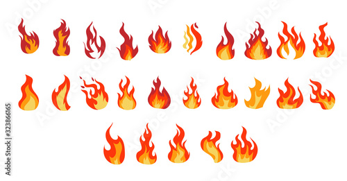 Fire vector set collection graphic clipart design