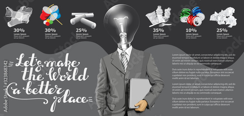 Vector Recycling Garbage And Man