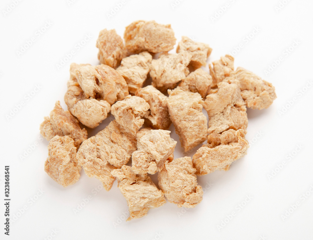 Heap of soy meat isolated on white background Heap of soy meat isolated on white background