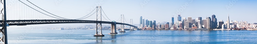 San Francisco skyline with Oakland Bay Bridge, California, USA