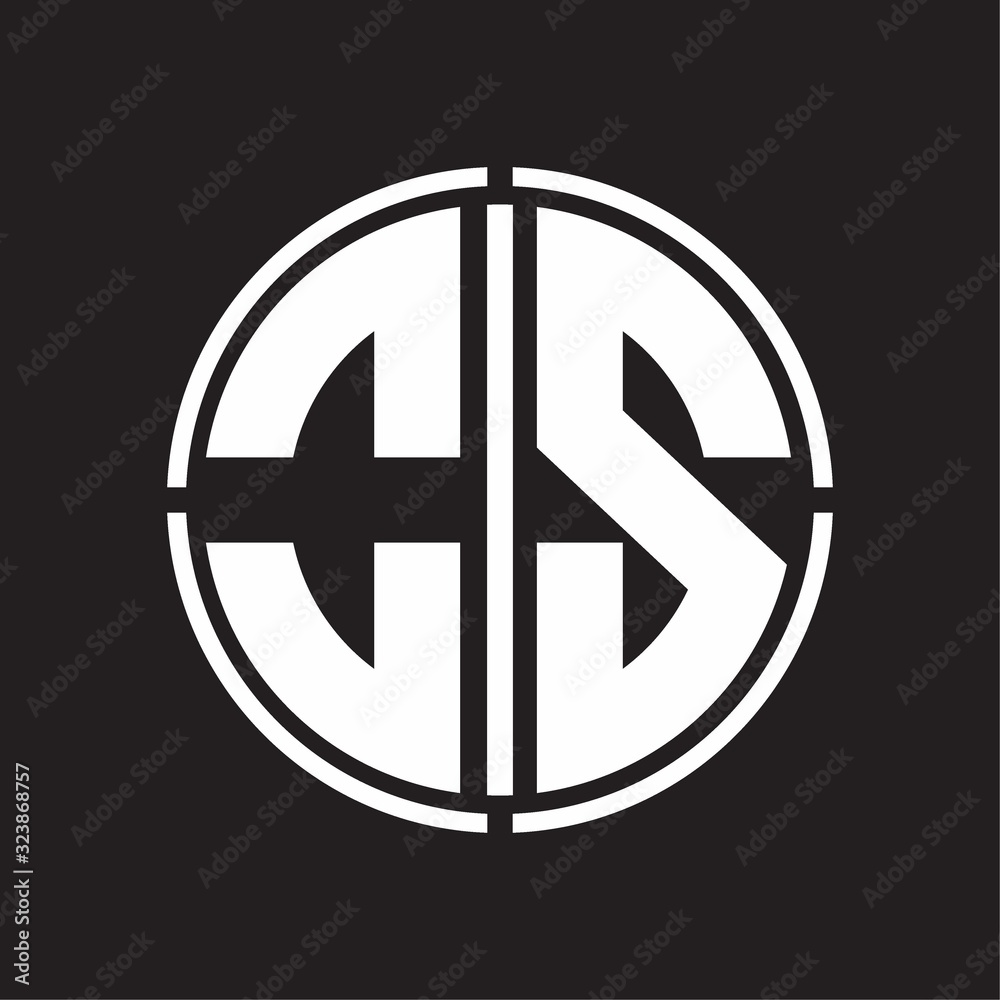 OS Logo initial with circle line cut design template OS Logo initial with circle line cut design template