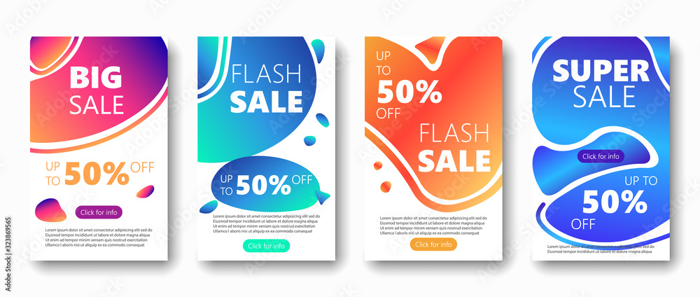 Sale banner set dynamic fluid liquid shape. Up to 50% discount Super Sale Banner Template. Web Design Mobile Template Sale Banner Fluid Shape Sale banner set dynamic fluid liquid shape. Up to 50% discount Super Sale Banner Template. Web Design Mobile Template Sale Banner Fluid Shape
