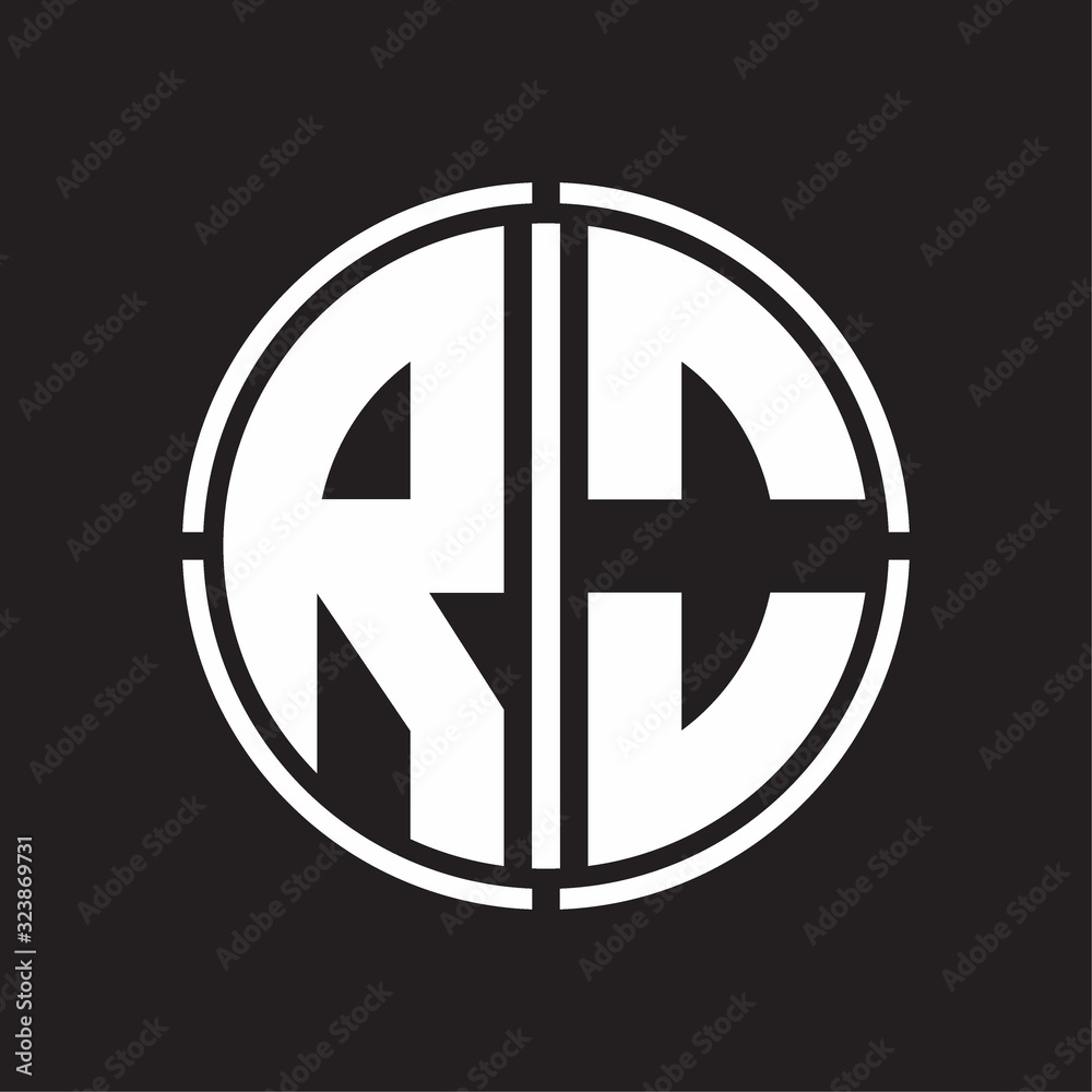RO Logo initial with circle line cut design template RO Logo initial with circle line cut design template