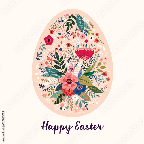 Vector Easter holiday card with Easter egg