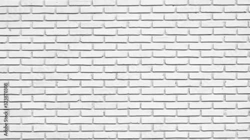 Brick wall pattern backdrop.Abstract white brick wall decoration.Seamless white brick wall interior in modern building