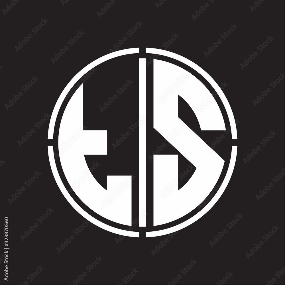 TS Logo initial with circle line cut design template TS Logo initial with circle line cut design template