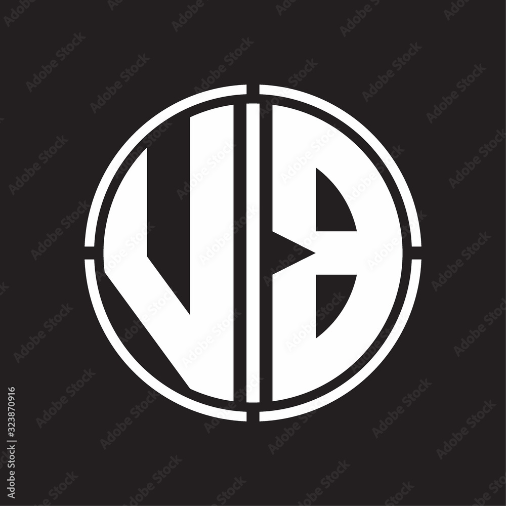 VB Logo initial with circle line cut design template VB Logo initial with circle line cut design template