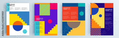 Modern abstract covers set, minimal covers design. Colorful geometric background, vector illustration.