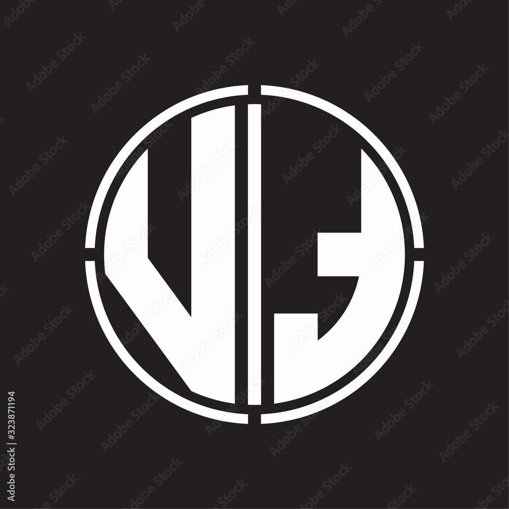 VT Logo initial with circle line cut design template VT Logo initial with circle line cut design template