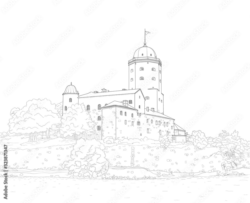 Sketch of Vyborg Castle