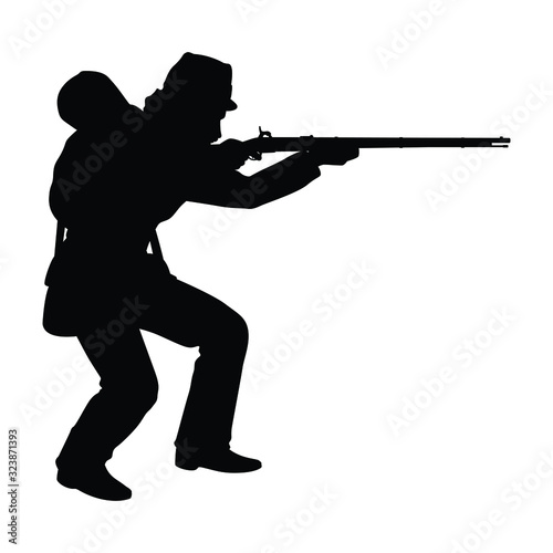 Civil war soldier troop silhouette vector