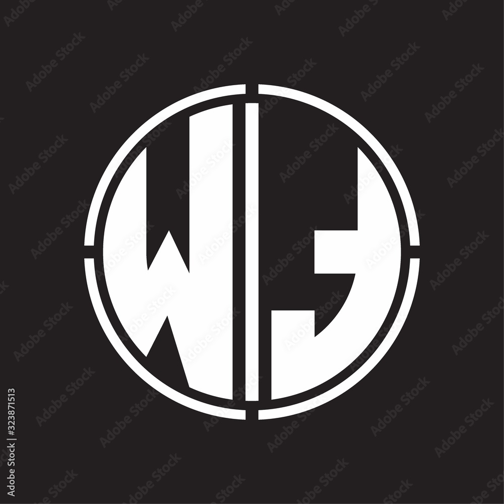 WT Logo initial with circle line cut design template WT Logo initial with circle line cut design template
