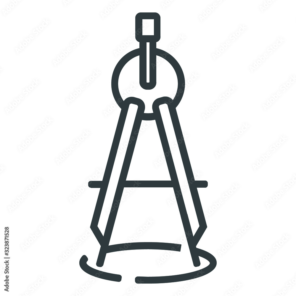 line carpentry compass woodwork icon on white background line carpentry compass woodwork icon on white background