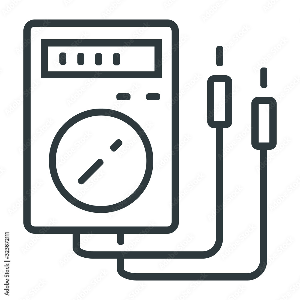 Electrical test line icon on white background Electrical test line icon on white background