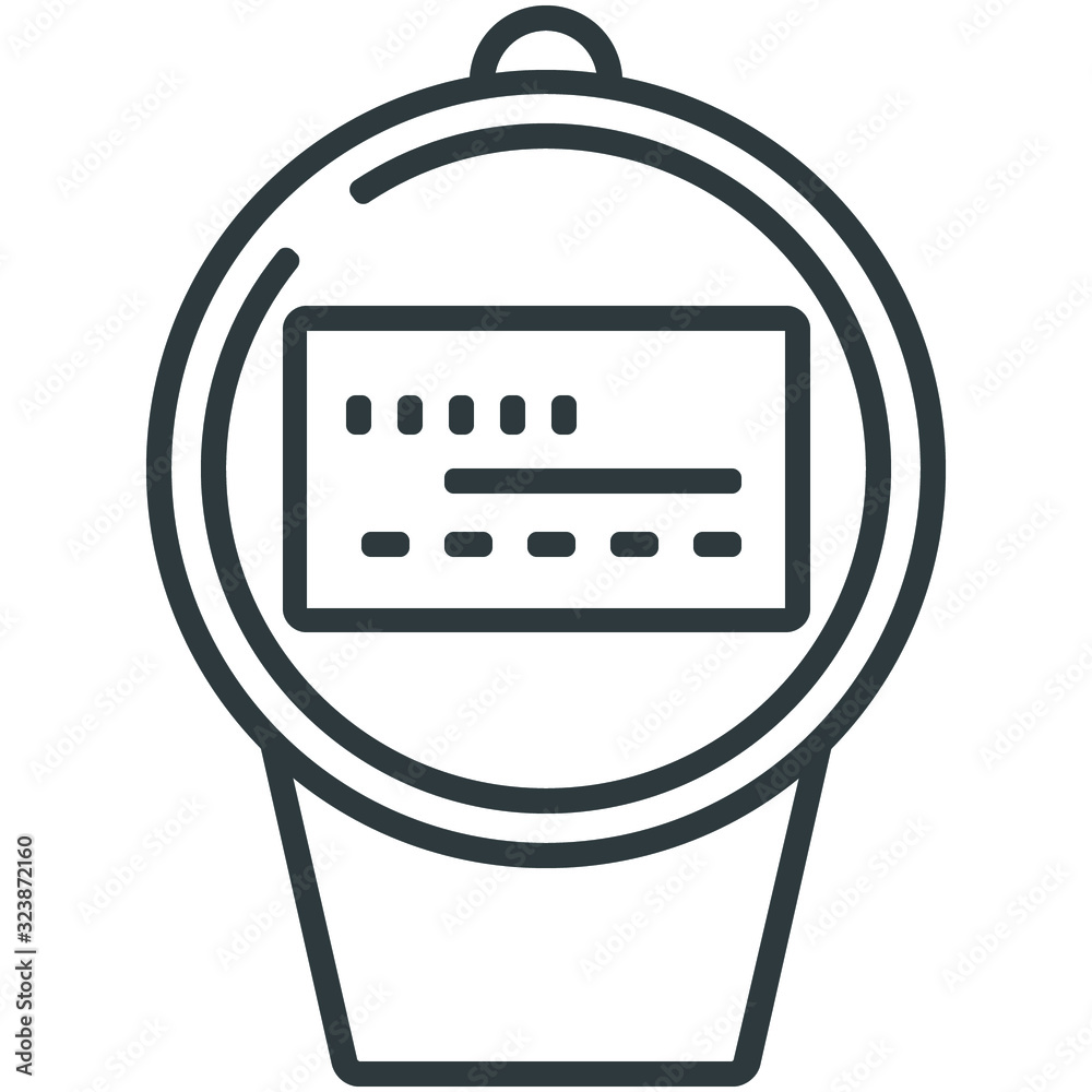 Electricity meter line icon on white background Electricity meter line icon on white background