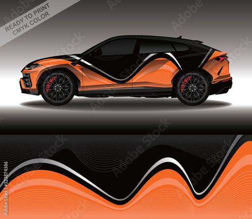 Car wrap decal design vector  custom livery race rally car vehicle sticker and tinting.