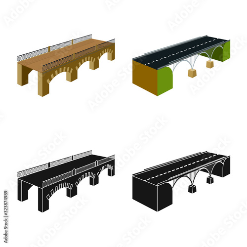 Vector design of connection and design logo. Collection of connection and side stock vector illustration.