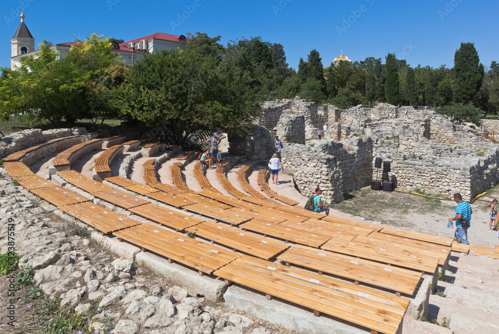 Antique Theater in the ancient city of Tauric Chersonesos, Sevastopol, Crimea