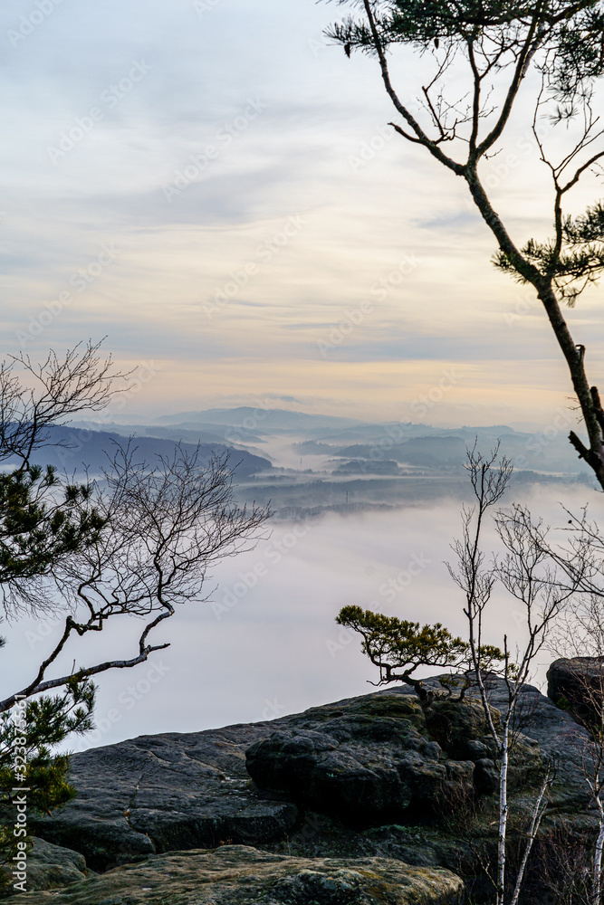 Sonnenaufgang Sächsische Schweiz Lilienstein
