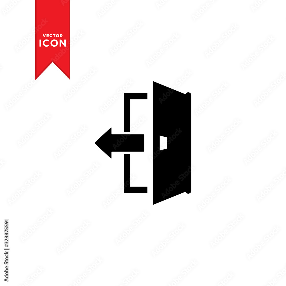 Obraz premium Exit icon mark. Vector illustration. Flat design style on white background. M
