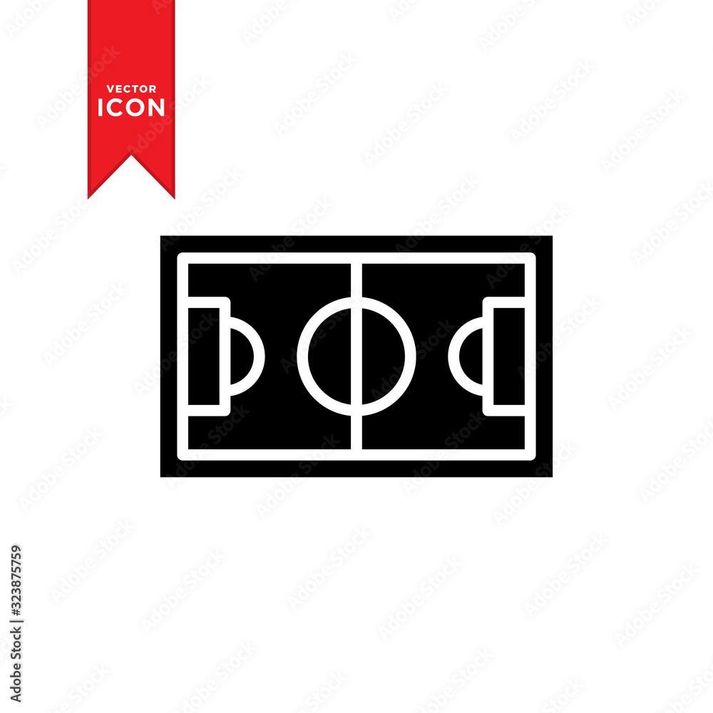Soccer field icon vector. Football field icon. Flat design on white background. Soccer field icon vector. Football field icon. Flat design on white background.