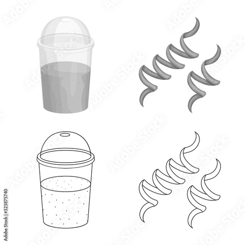 Isolated object of protein and sea logo. Set of protein and natural vector icon for stock.