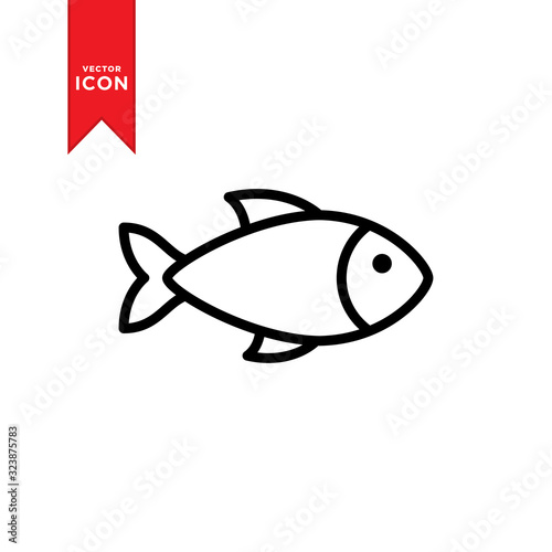Fish icon vector. Simple design on white background.