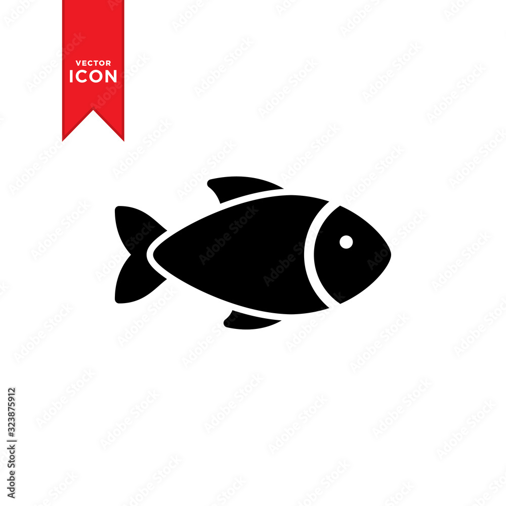 Fototapeta premium Wektor ryb. Prosty design na białym tle.