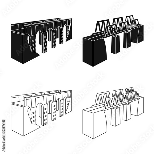 Vector design of connection and design logo. Collection of connection and side vector icon for stock.