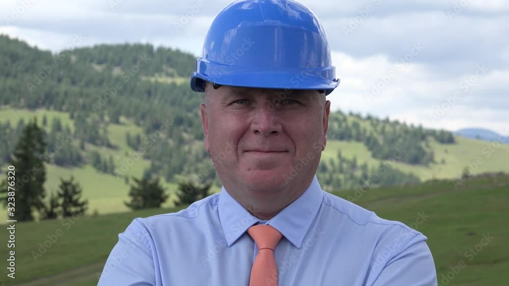 Confident Businessman Company Business Person in a TV Commercial Presentation. Confident Businessman Company Business Person in a TV Commercial Presentation.