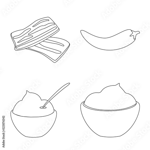Isolated object of seasonin and ingredient logo. Collection of seasonin and aroma stock symbol for web.