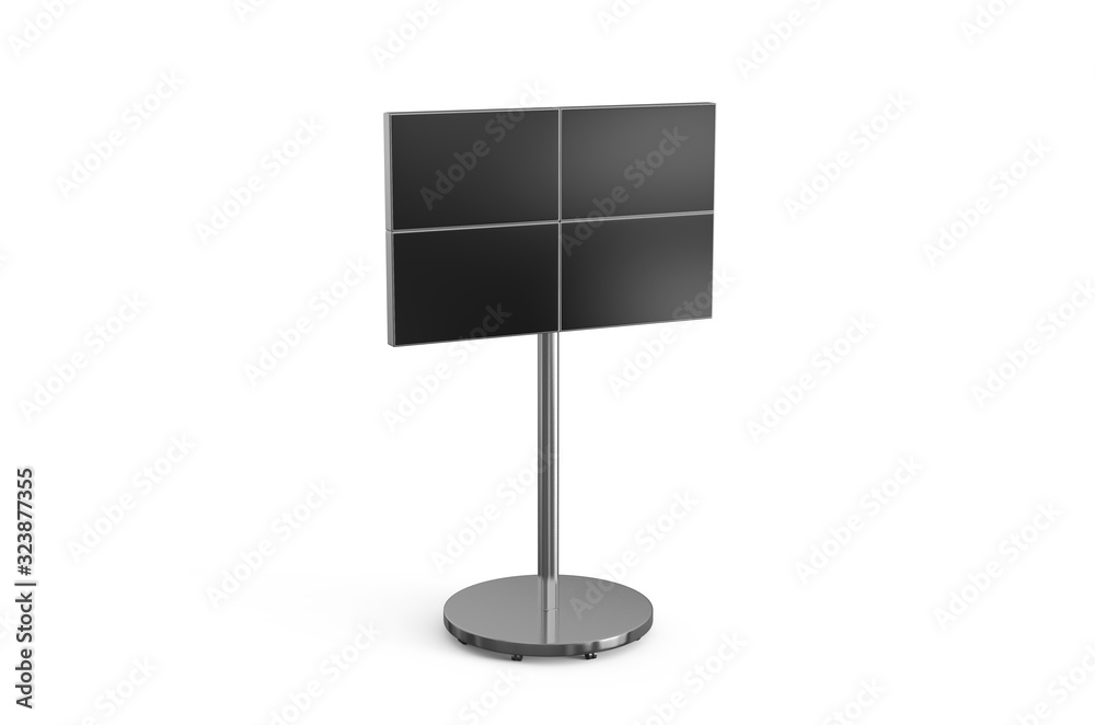 Portable video wall mockup template on isolated white background, 3d illustration Portable video wall mockup template on isolated white background, 3d illustration