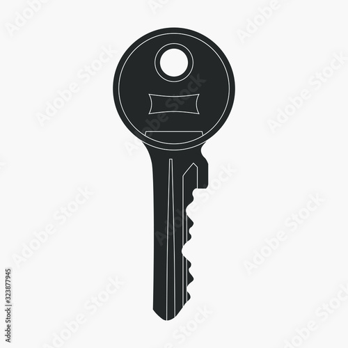 Vector Key icon on white ba...