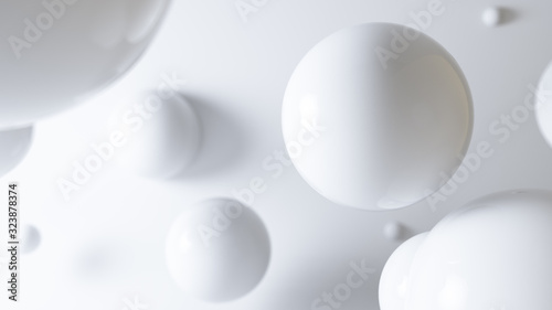 Canvas Print floating spheres background
