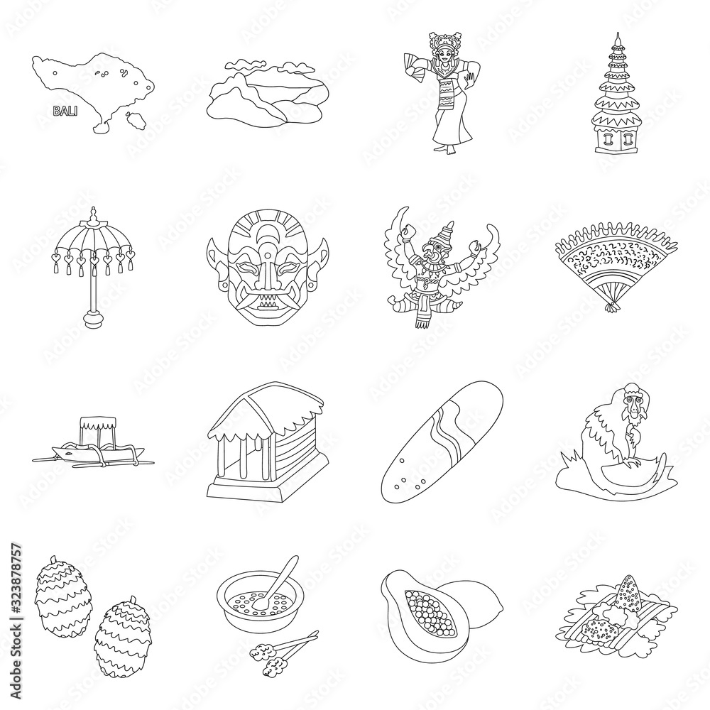 Ταπετσαρία Isolated object of balinese and caribbean sign