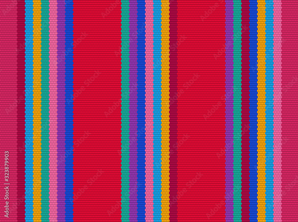 Blanket stripes vector pattern. Background for Cinco de Mayo party decor - obrazy, fototapety, plakaty 