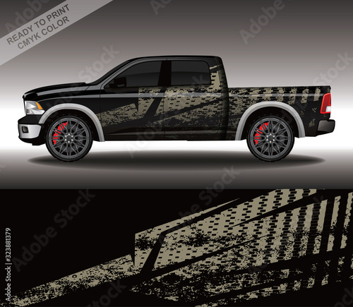 Car wrap decal design vector, custom livery race rally car vehicle sticker and tinting.