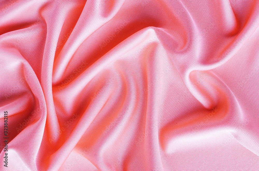 bright pink viscose fabric with large folds bright pink viscose fabric with large folds
