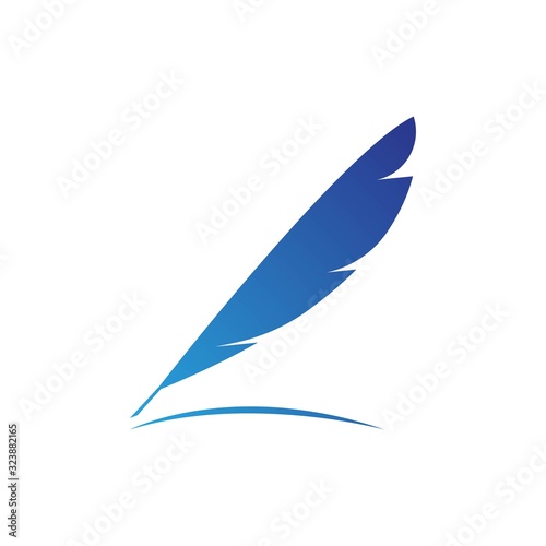 feather illustration logo vector