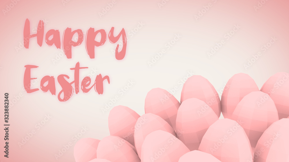 happy easter animation, low poly colored eggs