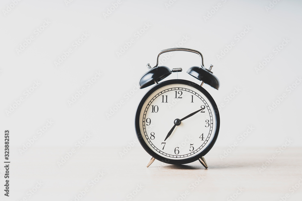 alarm clock on the table, white background, alarm clock on the table, white background,